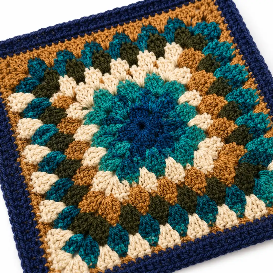 Handmade Boho Style Crochet Baby Blanket | 36 x 36 Inches - Image 7