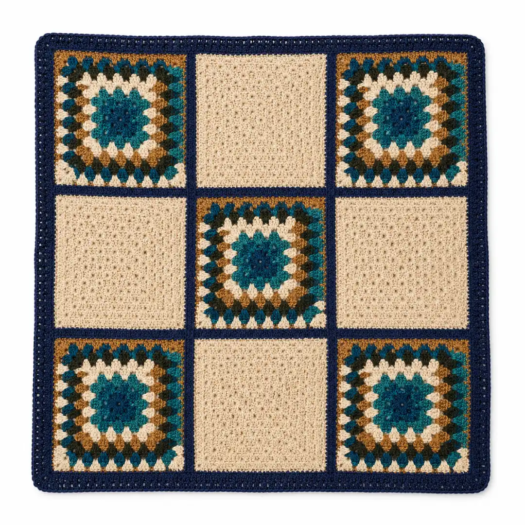 Handmade Boho Style Crochet Baby Blanket | 36 x 36 Inches - Image 6