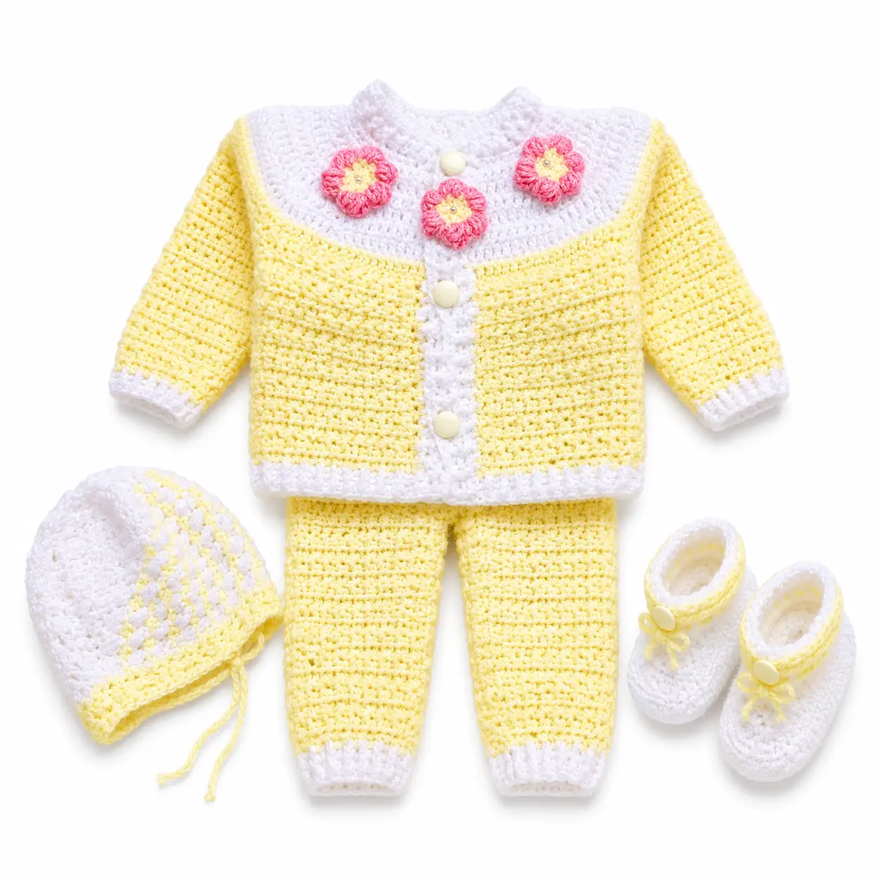 Handmade Crochet Baby Sweater Set for Newborns & Toddlers - Image 2