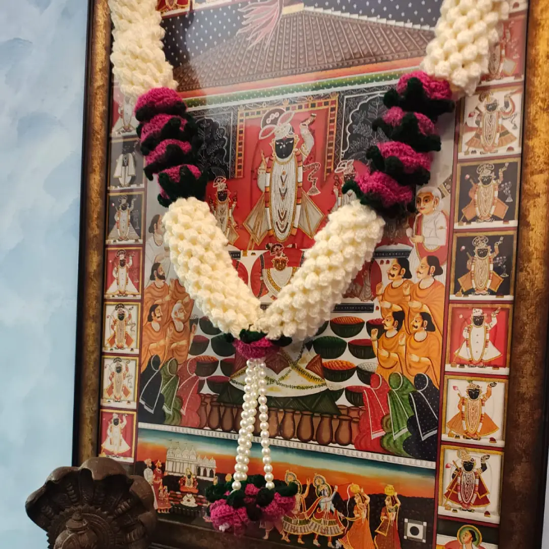 Handmade Crochet Floral Jaimala Garland - Image 2
