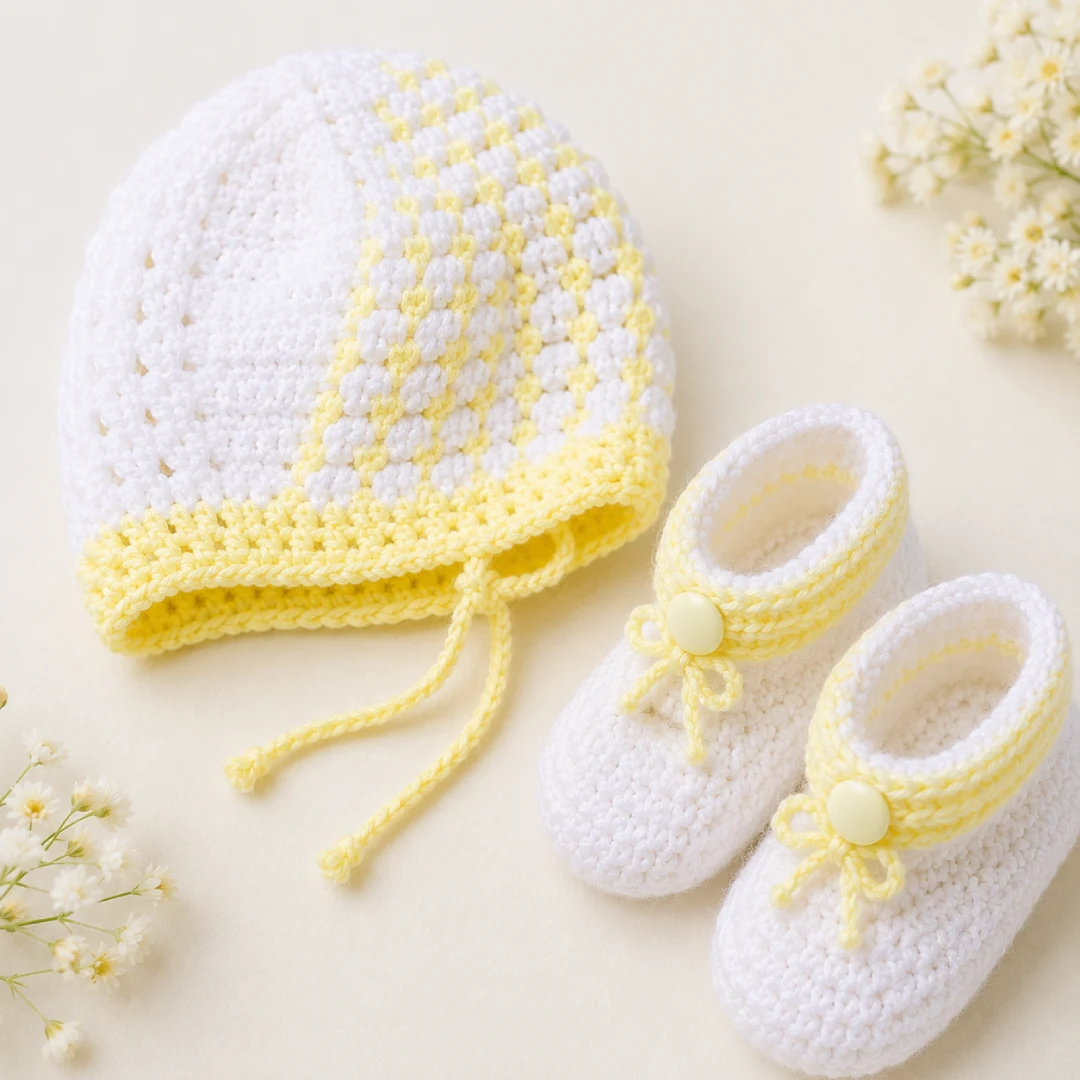 Handmade Crochet Baby Sweater Set for Newborns & Toddlers - Image 5