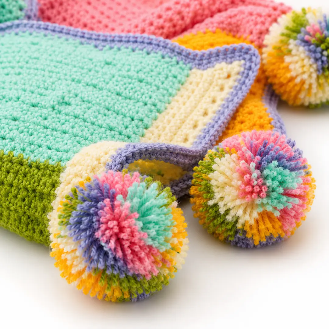 Handmade Rainbow Crochet Baby Blanket | 36 x 36 Inches - Image 6