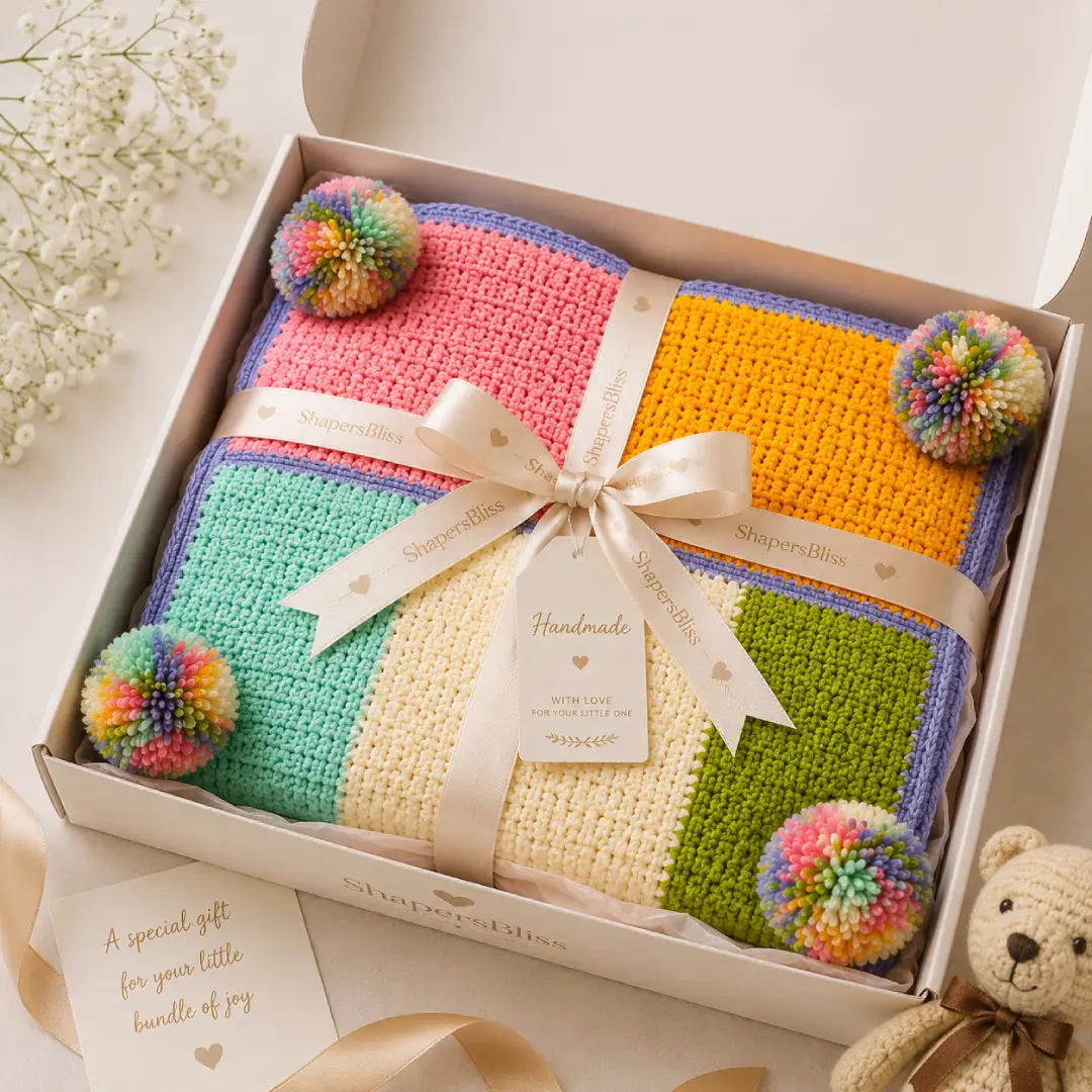Handmade Rainbow Crochet Baby Blanket | 36 x 36 Inches - Image 5