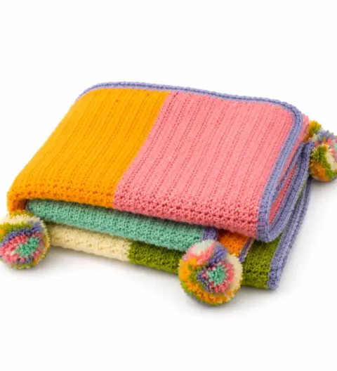 Handmade Rainbow Crochet Baby Blanket | 36 x 36 Inches