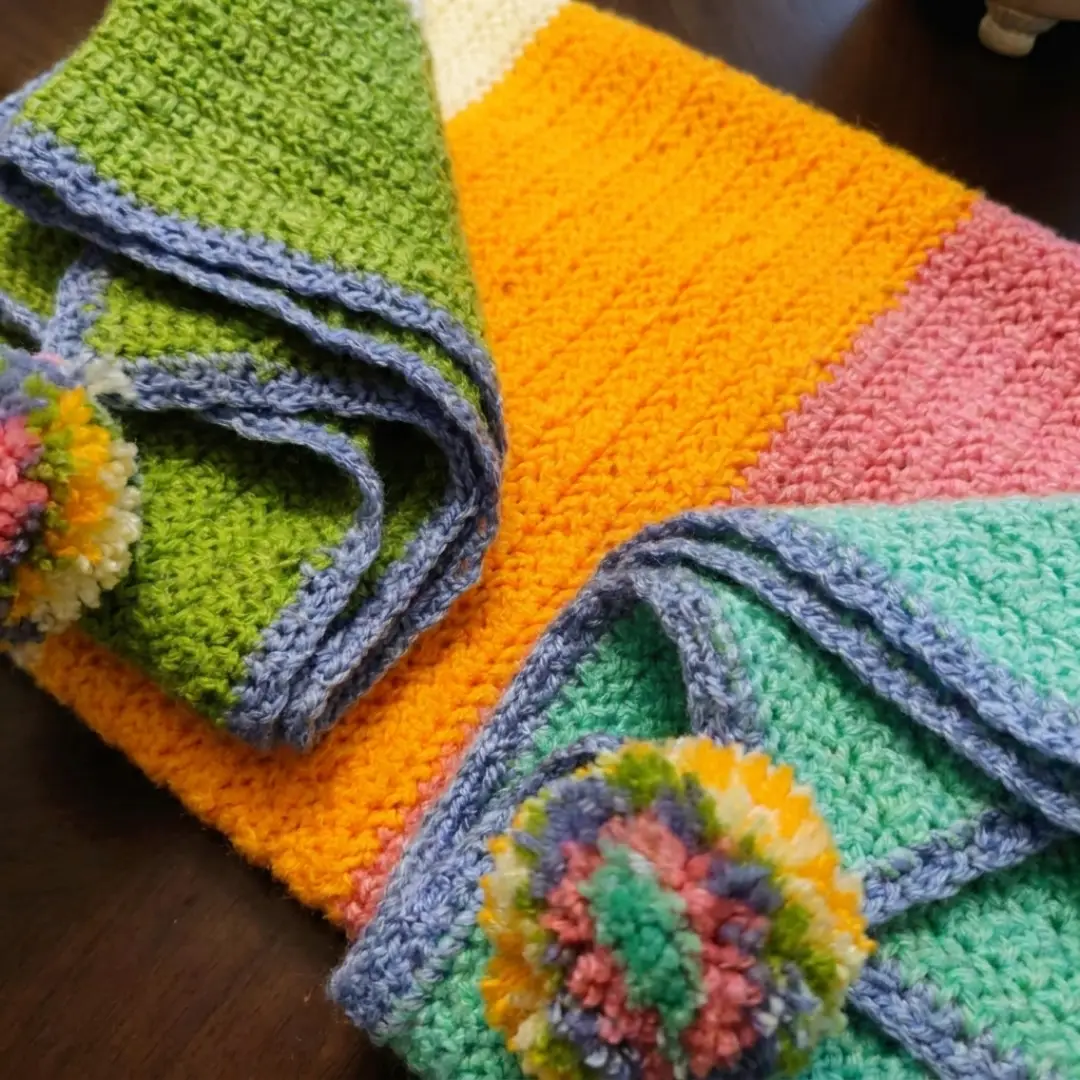 Handmade Rainbow Crochet Baby Blanket | 36 x 36 Inches - Image 4