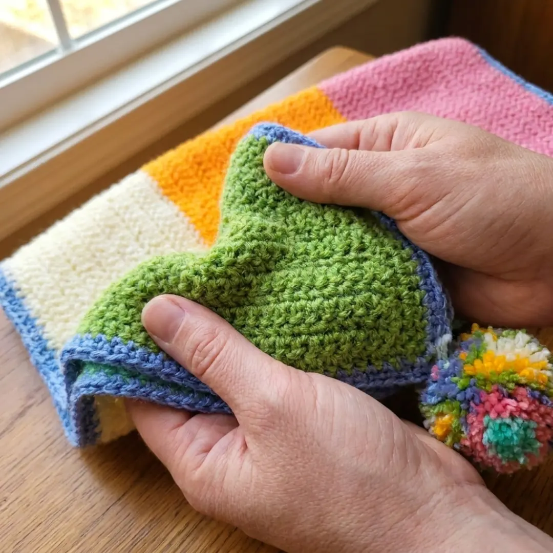 Handmade Rainbow Crochet Baby Blanket | 36 x 36 Inches - Image 3