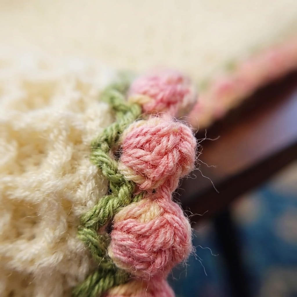 Bed of Tulips Handmade Crochet Baby Blanket - Image 4