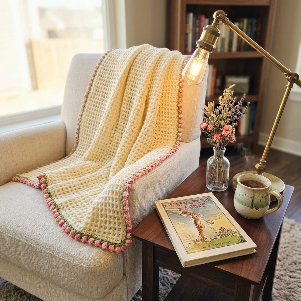 Bed of Tulips Handmade Crochet Baby Blanket - Image 9