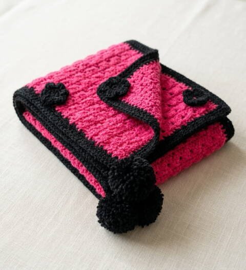 Handmade Crochet Pom Pom Scarf