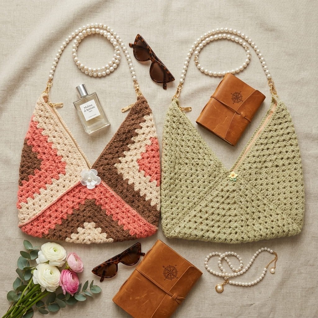 Handmade Crochet Sling Bag – Multicolor Granny Square Design - Image 7